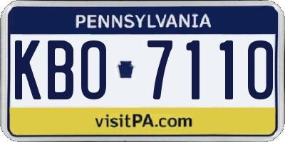 PA license plate KBO7110