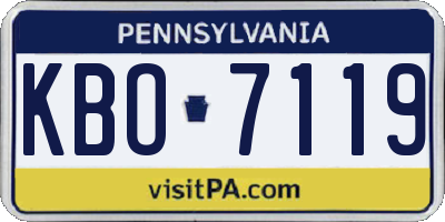 PA license plate KBO7119