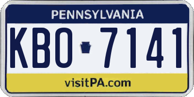 PA license plate KBO7141