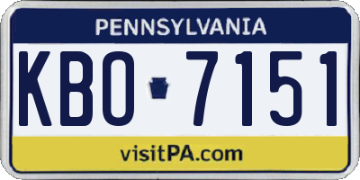 PA license plate KBO7151