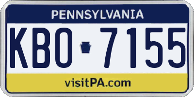 PA license plate KBO7155