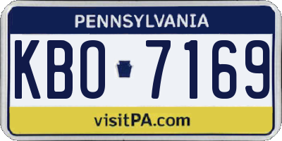 PA license plate KBO7169