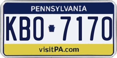 PA license plate KBO7170