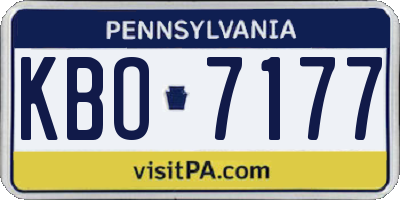 PA license plate KBO7177
