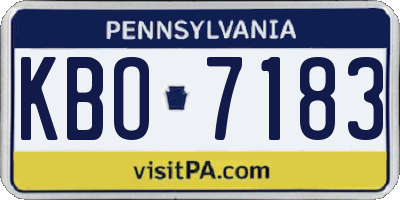 PA license plate KBO7183
