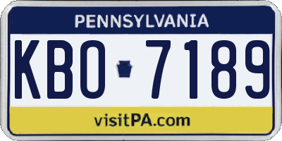 PA license plate KBO7189