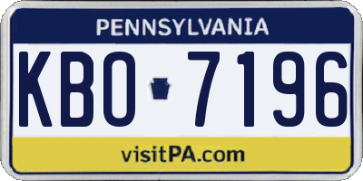 PA license plate KBO7196