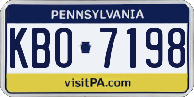 PA license plate KBO7198