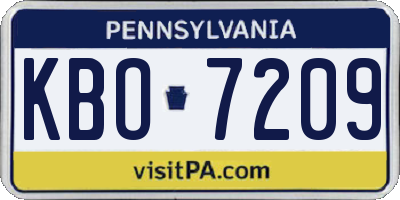 PA license plate KBO7209