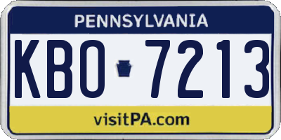 PA license plate KBO7213