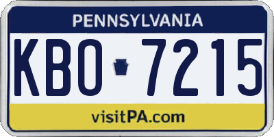PA license plate KBO7215