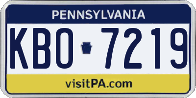 PA license plate KBO7219