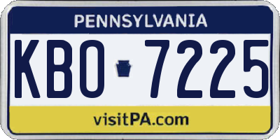 PA license plate KBO7225