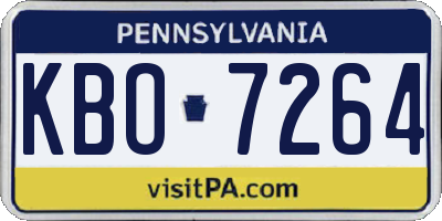 PA license plate KBO7264
