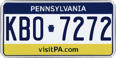 PA license plate KBO7272