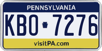 PA license plate KBO7276