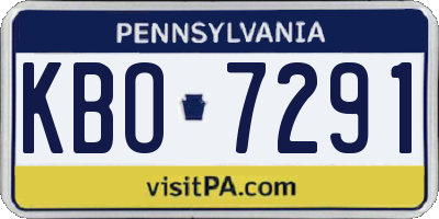 PA license plate KBO7291
