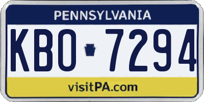 PA license plate KBO7294