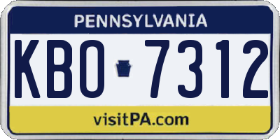 PA license plate KBO7312