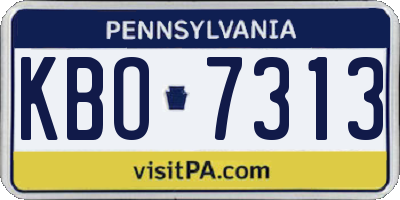 PA license plate KBO7313
