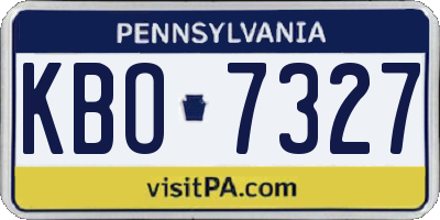 PA license plate KBO7327