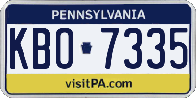 PA license plate KBO7335