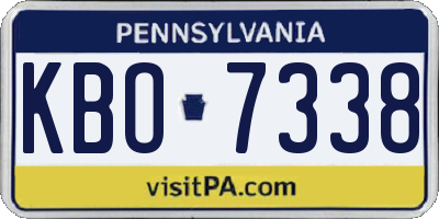 PA license plate KBO7338
