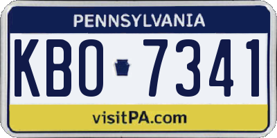PA license plate KBO7341