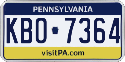 PA license plate KBO7364