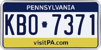PA license plate KBO7371