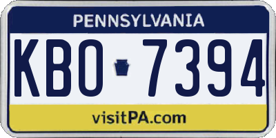 PA license plate KBO7394