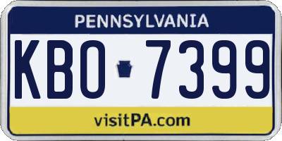PA license plate KBO7399