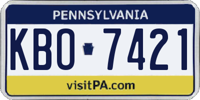 PA license plate KBO7421
