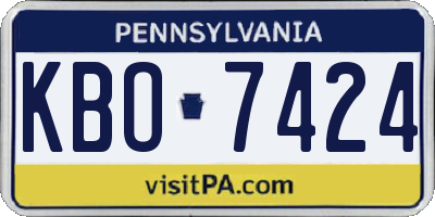 PA license plate KBO7424