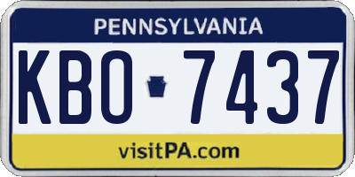 PA license plate KBO7437