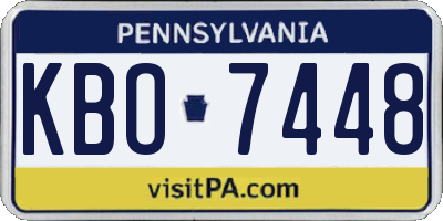 PA license plate KBO7448