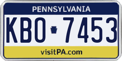 PA license plate KBO7453