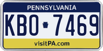 PA license plate KBO7469