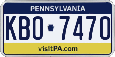 PA license plate KBO7470