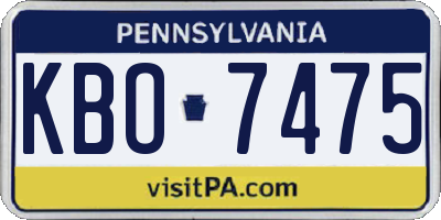 PA license plate KBO7475