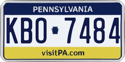 PA license plate KBO7484
