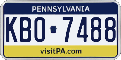 PA license plate KBO7488