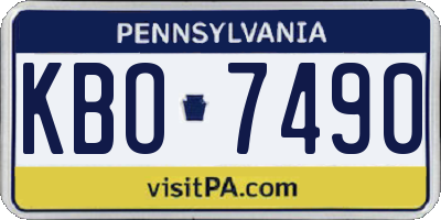 PA license plate KBO7490