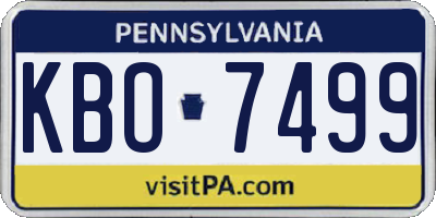 PA license plate KBO7499