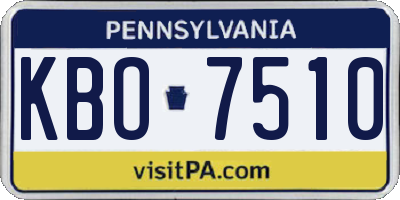PA license plate KBO7510