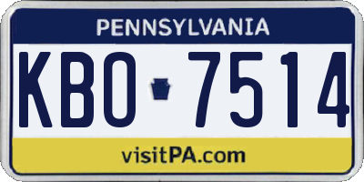 PA license plate KBO7514