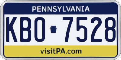PA license plate KBO7528