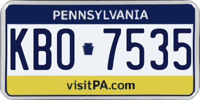 PA license plate KBO7535