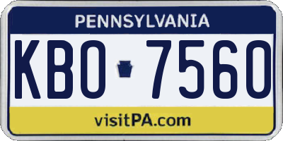 PA license plate KBO7560