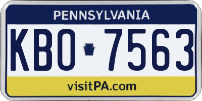 PA license plate KBO7563